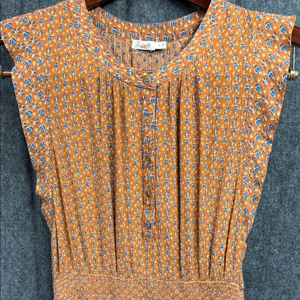 Faherty Woodstock Terracotta Floral Maxi Dress - Picture 8 of 15